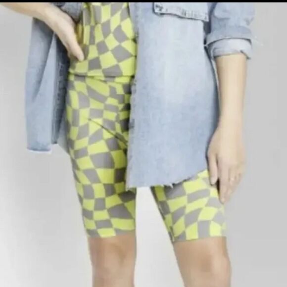 Wild Fable Small Lime Grey Bike Shorts - Picture 1 of 2